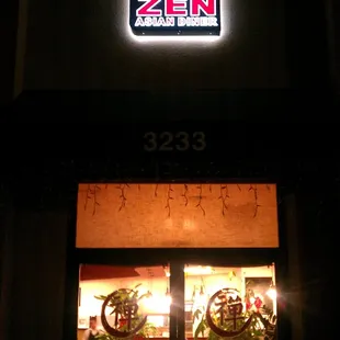 Zen Asian Diner Entrance