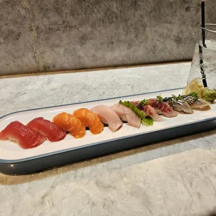 a plate of sushi