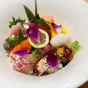 Chirashi with fresh fish