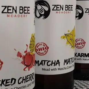 a row of bottles of beer