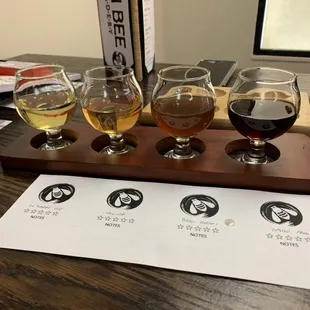 a flight of beers