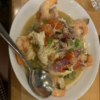Grits with Spiced Shrimp