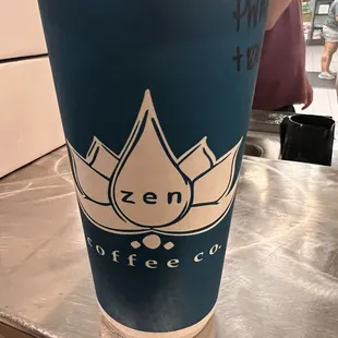 Pistachio White mocha with a Strawberry cone on the side. The atmosphere is amazing it's a lot better to get things done in downtown.