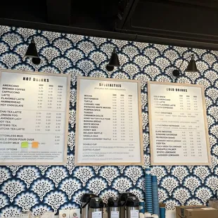 Extensive drink menu