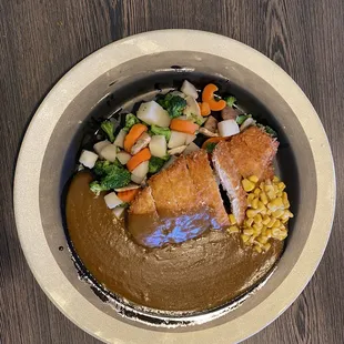 Chicken Katsu Curry with Steamed Veggies