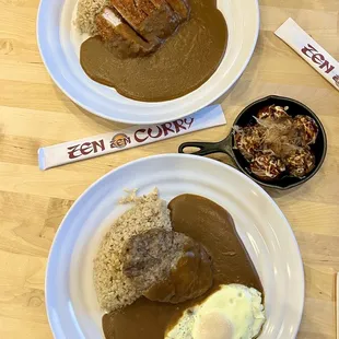Chicken Katsu, Meatloaf with Egg and 5 Piece Takoyaki