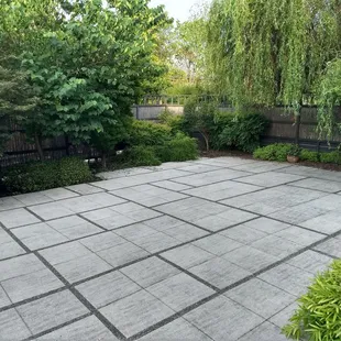 Outdoor zen garden. I'm actually standing on the deck