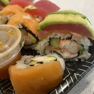 a plate of sushi
