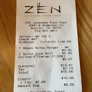 Great lunch for under $16.