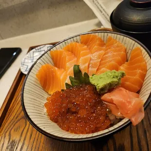 Salmon and ikura don