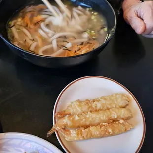 Upon with shrimp out of package