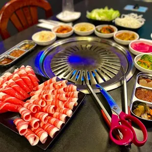 a variety of food on a table