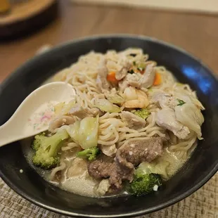 Combination noodle soup. Comforting.