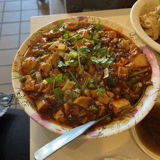 F1. Spicy Mapo Tofu (Vegetarian option Available)