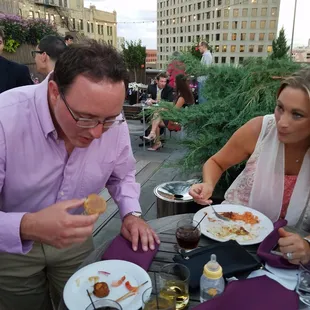 Delicious apps and taco bar