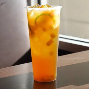 Mango Juice Tea made with real mango pieces