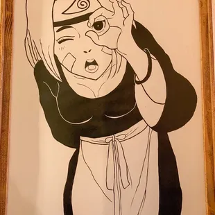 a drawing of a woman in a hijab