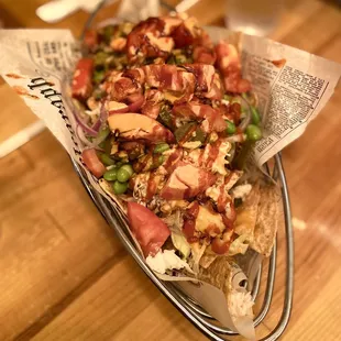 Spicy tuna poke nachos