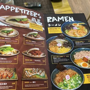Menu: Ramen and Buns
