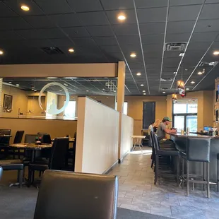 Bar and seating areas