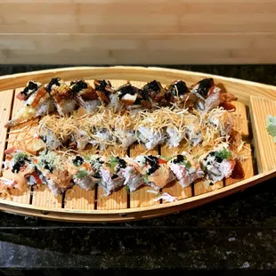 Flying Dragon Roll, Shrimp Crunchy Roll and Fancy Roll