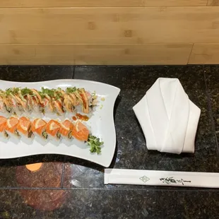 Fancy Roll (top) and Twin Salmon Roll (bottom)