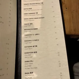 Whiskey offerings