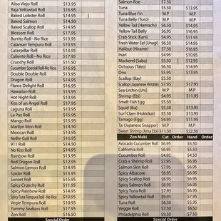 They give you a paper to mark down what you want to order.