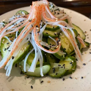 Loved the presentation on the cucumber salad. Very good.