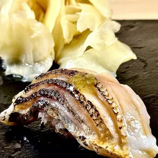 a close up of a sushi