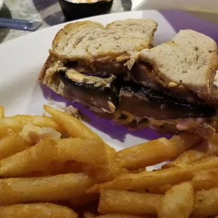 Eggplant and portabello Reuben