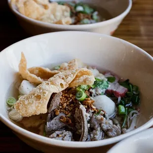 Tom yum Thai boat noodle