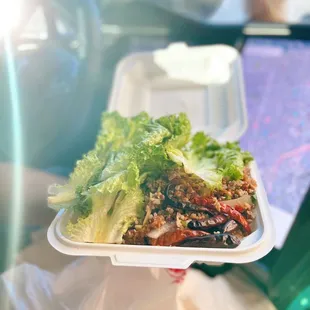 Nam khao tod (crispy rice salad) - I&apos;m obsessed!