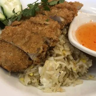 Fried Chicken Over Fried Rice