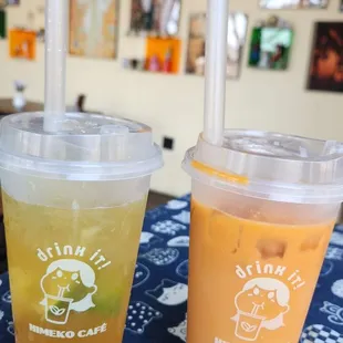 Thai Tea Boba and Lime Squeezling