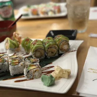 a plate of sushi