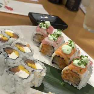 a plate of sushi