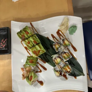 a plate of sushi