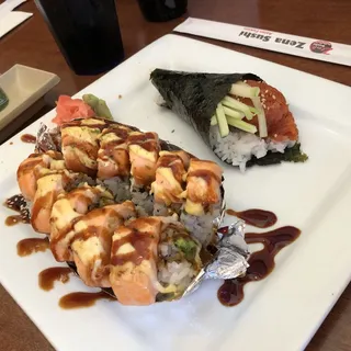 Baked salmon roll