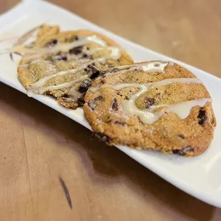 two cookies on a plate