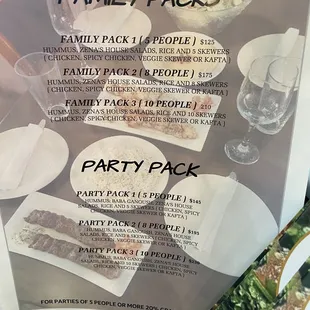 Catering party packs!!