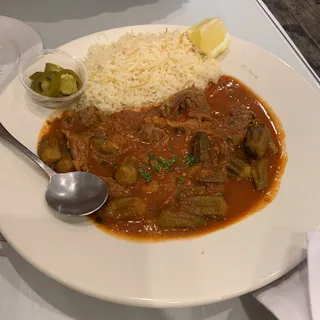 Okra with Beef Stew