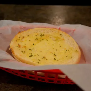 Bottom of Hamburger Bun with Garlic Butter