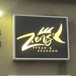 Sign near back entrance