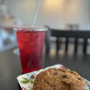 Warmed Oatmeal Cookie Iced Hawaiian Fruit Tea with Agave and Honey