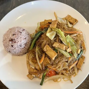 Pad soon sen with tofu