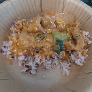 Beef Panang Curry with Jasmine rice. Very tasty.