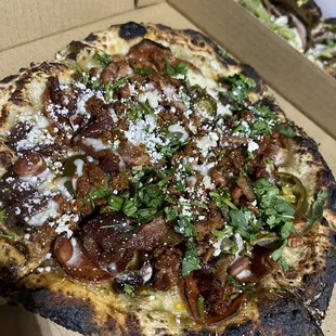 Chorizo, frijoles on a pizza? Yesssssss and soooo good!