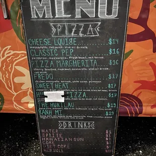 Menu. Out of the Huli Huli unfortunately.