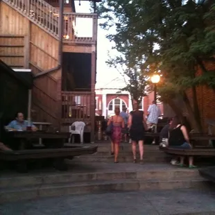 people walking down the stairs